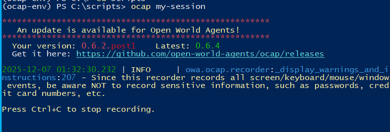 OCAP Running Successfully