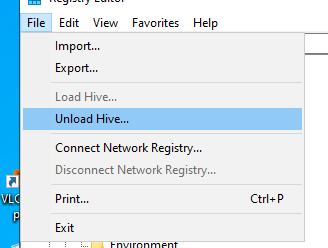 Unload Registry