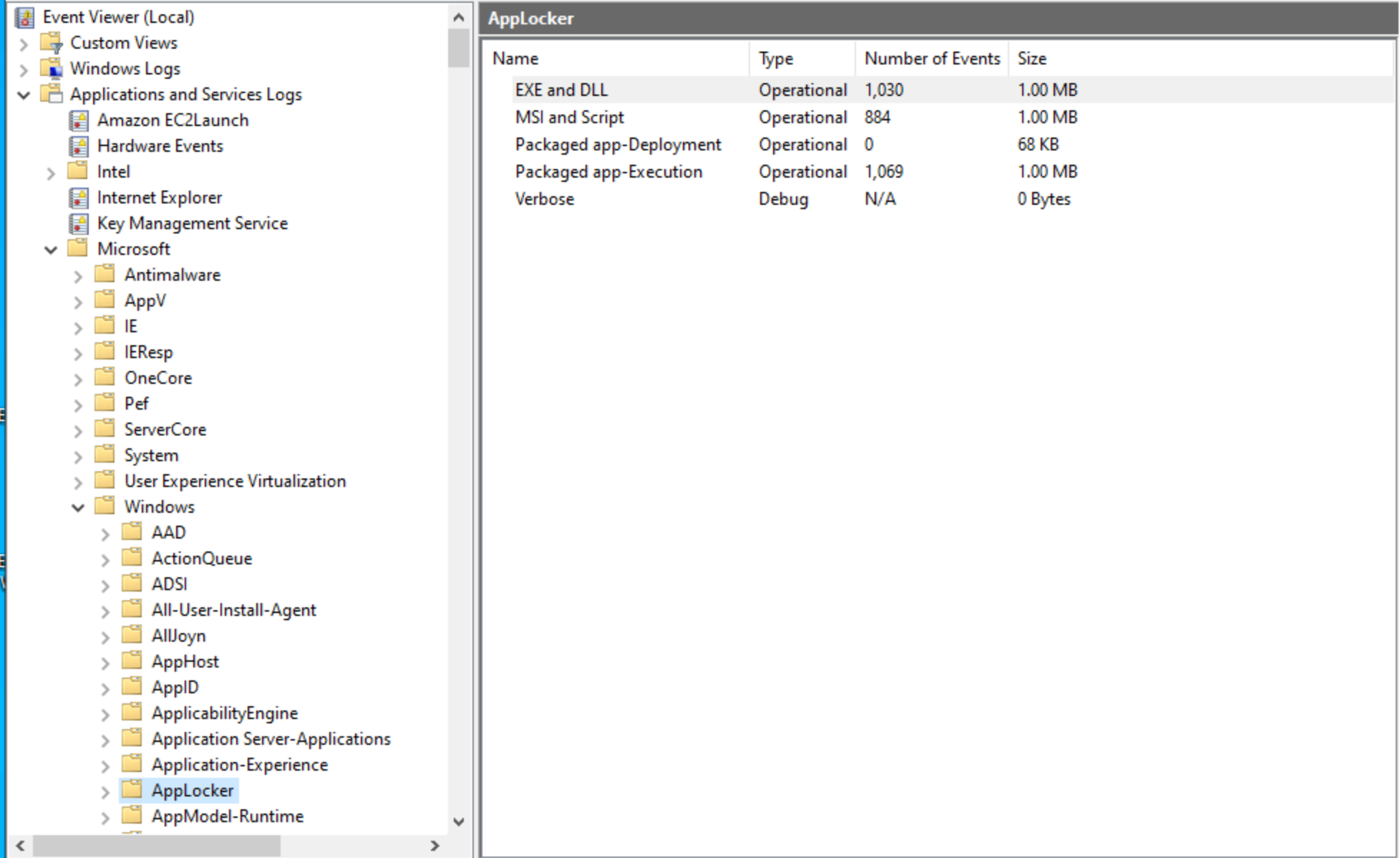 Event Viewer AppLocker